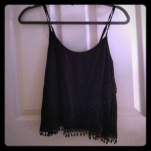 Cropped Wrapped Fringe Tank